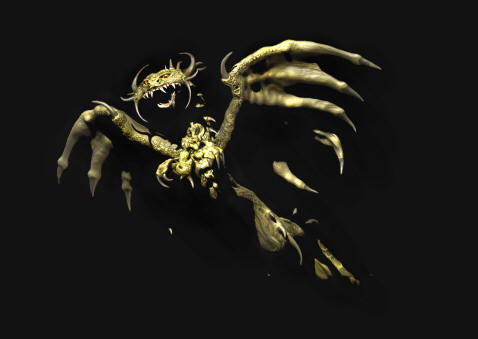 Happy woman hiker in a misty forest